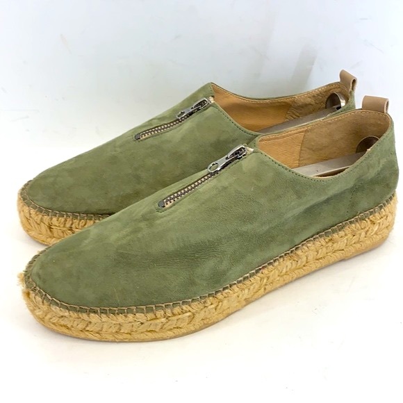 ERIC MICHAEL Serena Olive Green Suede Platform Espadrille Women’s Size: US10 - Picture 7 of 11